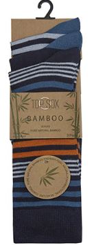 Mens Bamboo Striped Ankle Socks 3 Pack