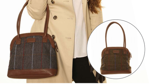 Hawkins Country Classic Collection Tweed Bowler Bag LB54