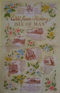Isle of Man Tea Towel - Wildflowers and History
